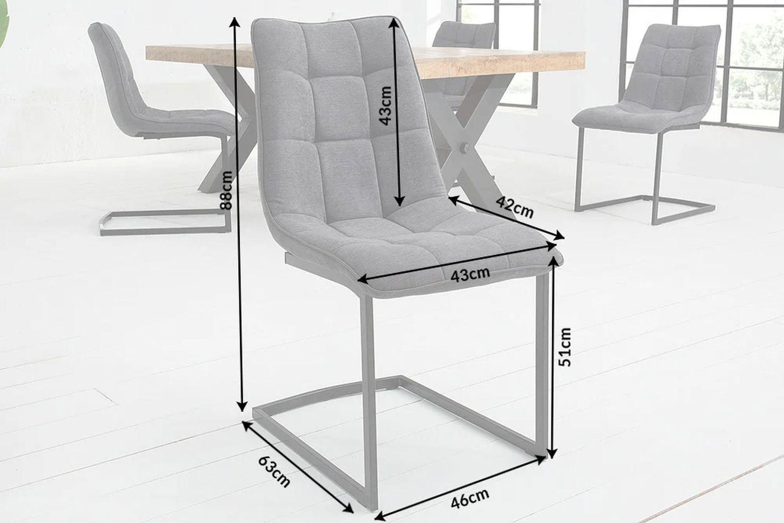 KRZESŁO MIAMI CIEMNOSZARE / 38501 / INVICTA INTERIOR