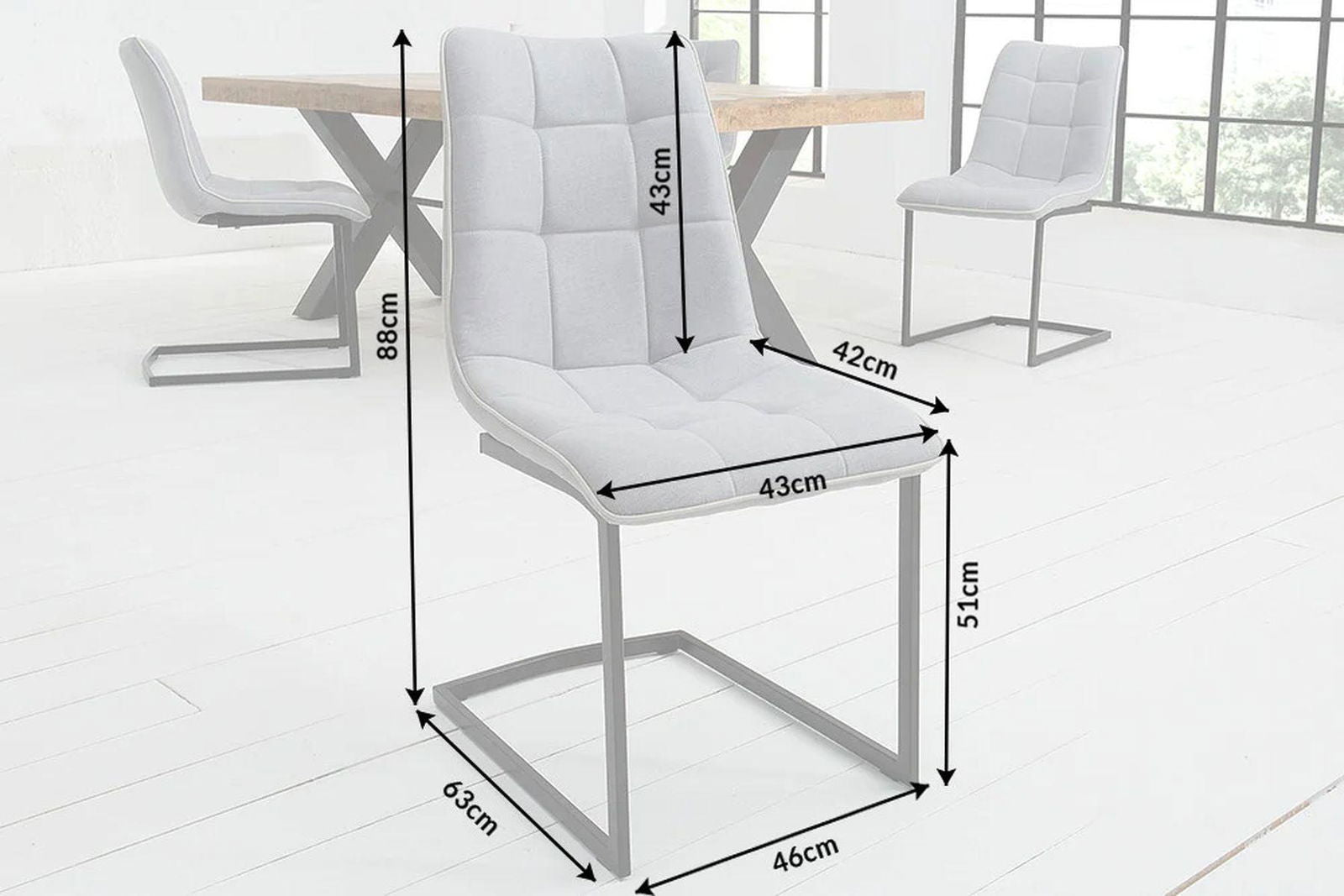 KRZESŁO MIAMI JASNOSZARE / 38500 / INVICTA INTERIOR