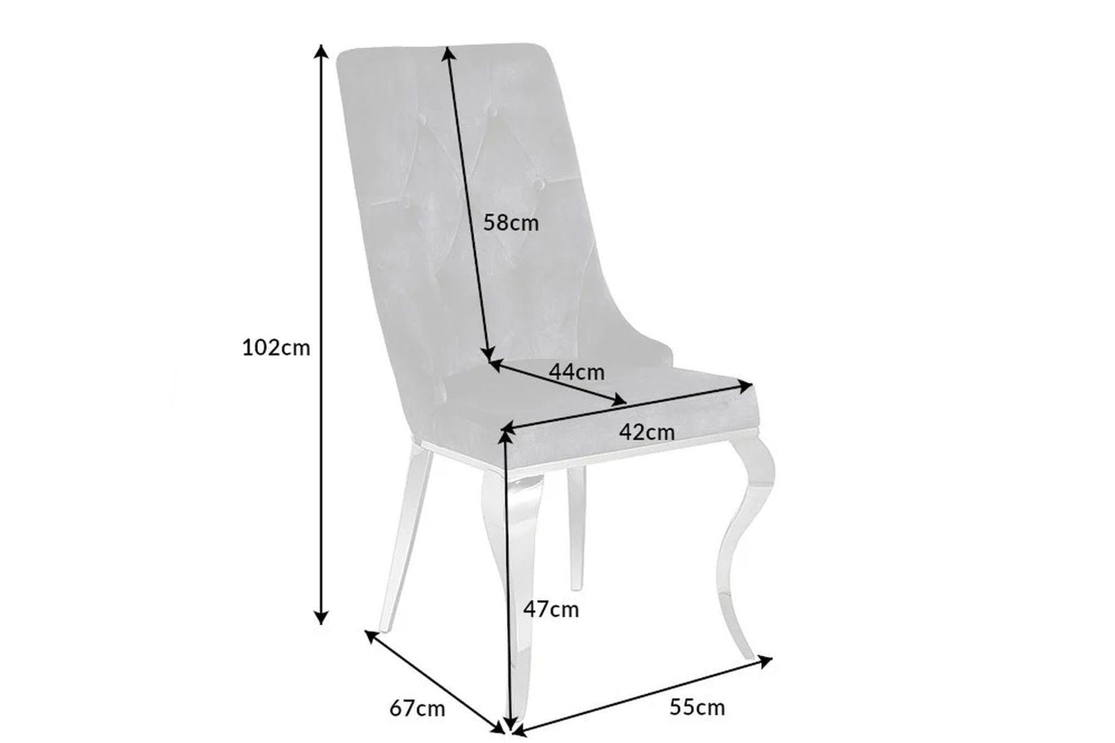 KRZESŁO MODERN BAROCK SZARE AKSAMIT / 41507 / INVICTA INTERIOR