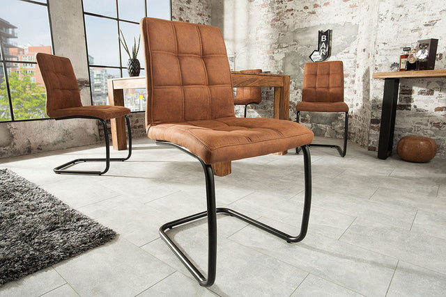 KRZESŁO NA PŁOZIE MODENA BRĄZ / 38615 / INVICTA INTERIOR