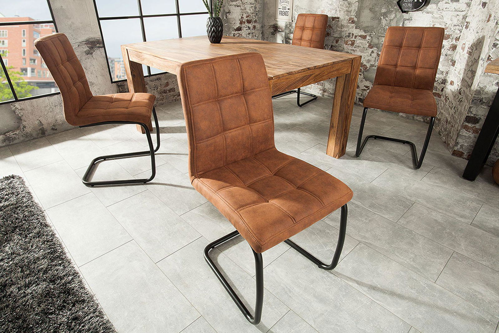 KRZESŁO NA PŁOZIE MODENA BRĄZ / 38615 / INVICTA INTERIOR
