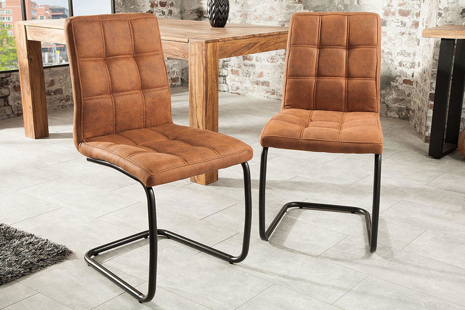 KRZESŁO NA PŁOZIE MODENA BRĄZ / 38615 / INVICTA INTERIOR