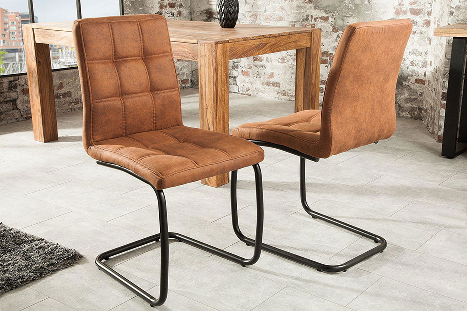 KRZESŁO NA PŁOZIE MODENA BRĄZ / 38615 / INVICTA INTERIOR