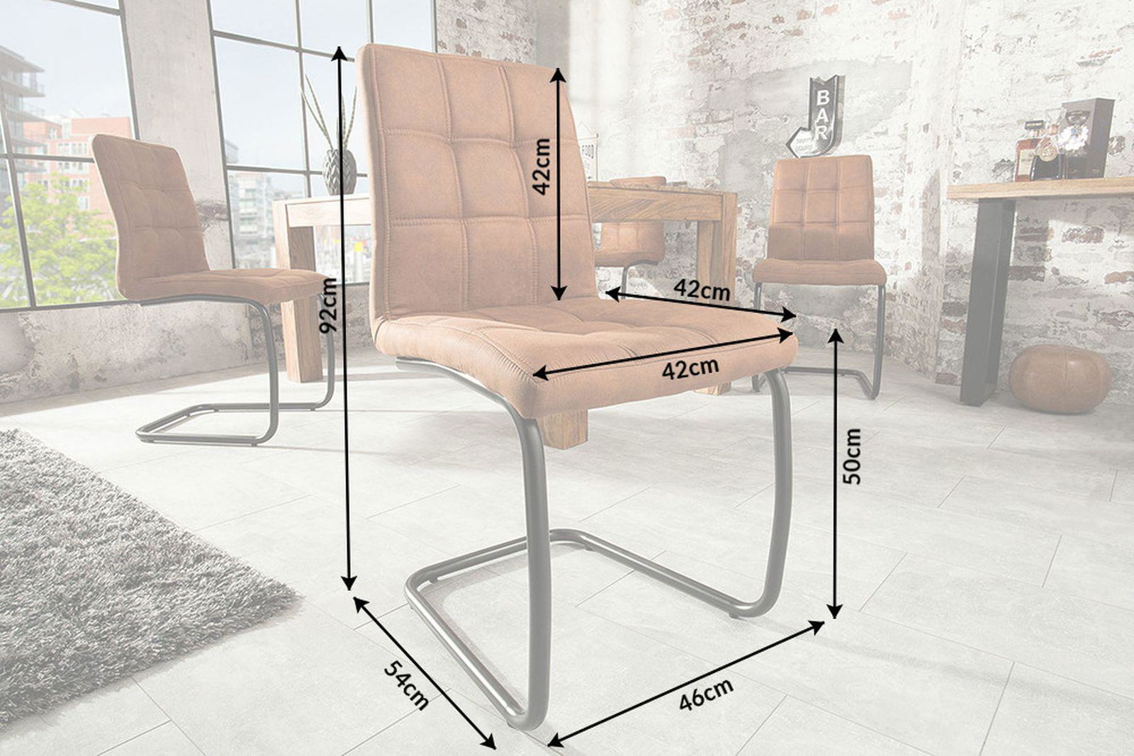 KRZESŁO NA PŁOZIE MODENA BRĄZ / 38615 / INVICTA INTERIOR