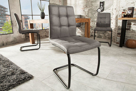 KRZESŁO NA PŁOZIE MODENA SZARE / 38616 / INVICTA INTERIOR