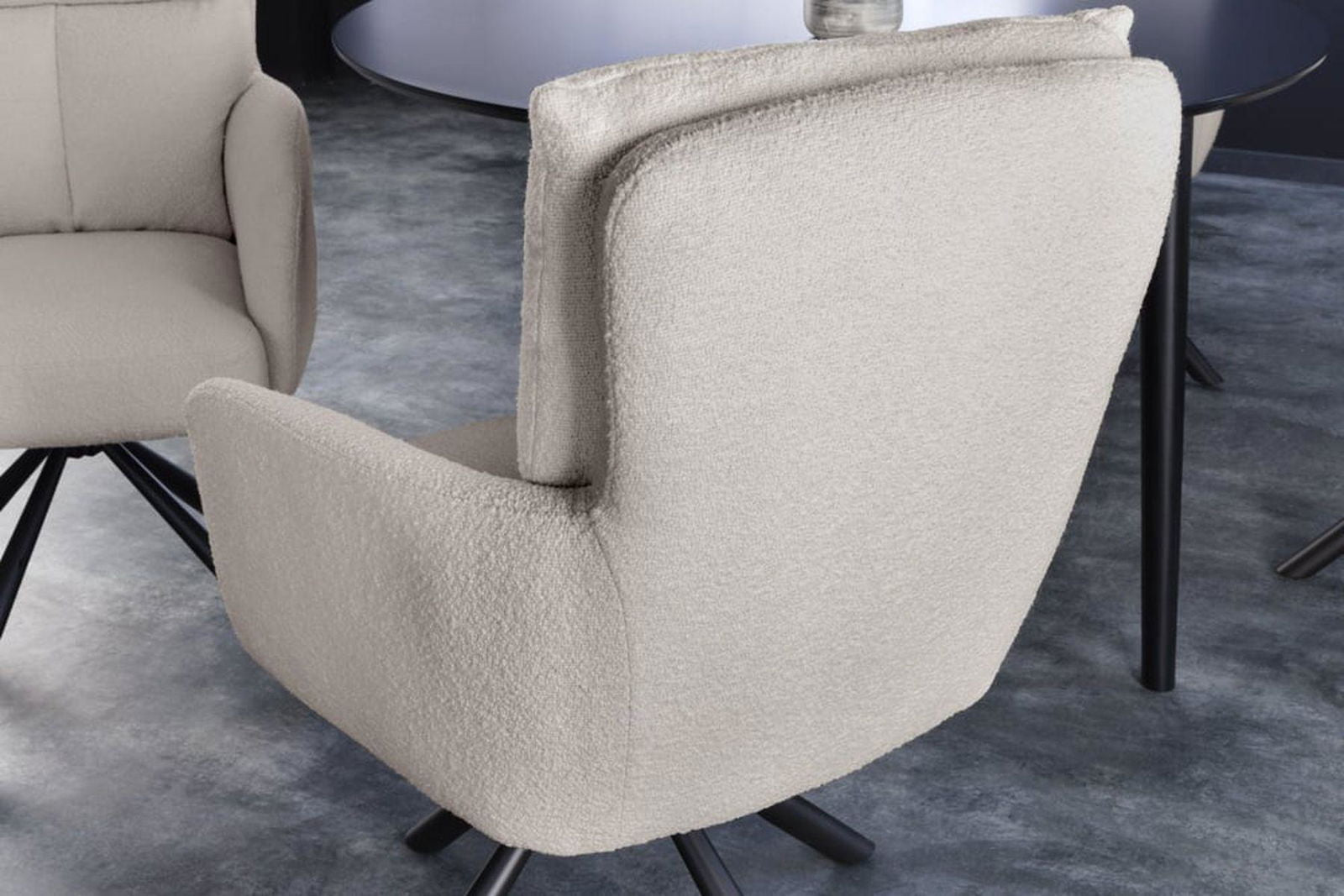 KRZESŁO OBROTOWE Z PODŁOKIETNIKIEM BIG GEORGE BEŻOWE  60 CM / 42674 / INVICTA INTERIOR