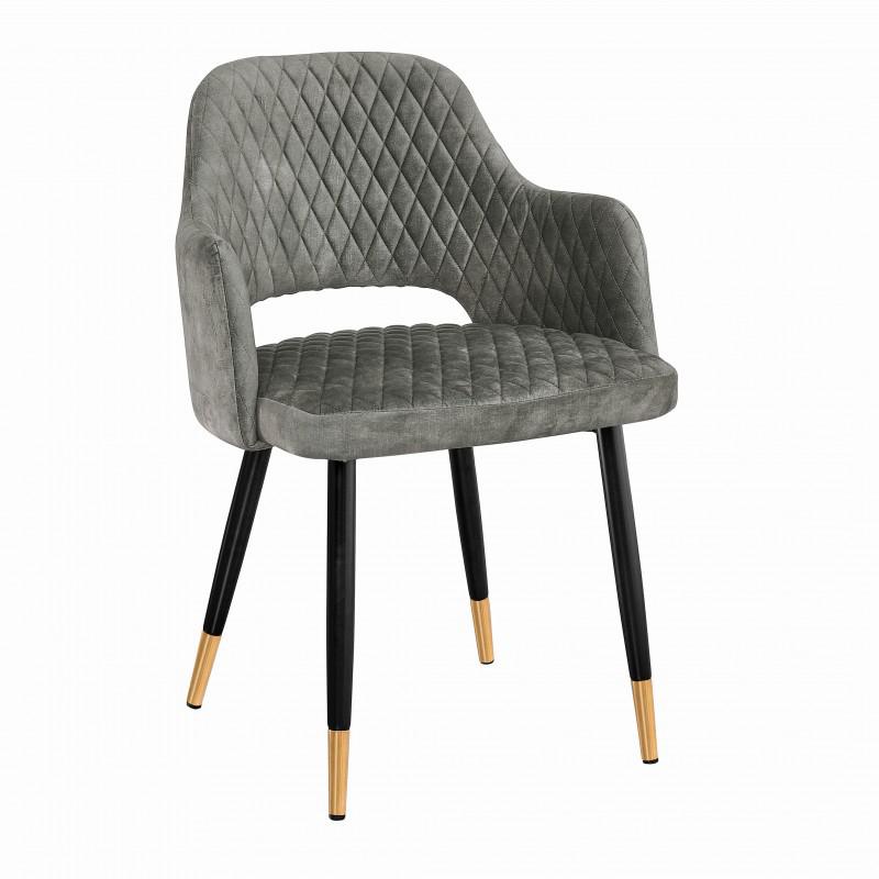 KRZESŁO PARIS AKSAMIT SZARO ZIELONE / 40574 / INVICTA INTERIOR
