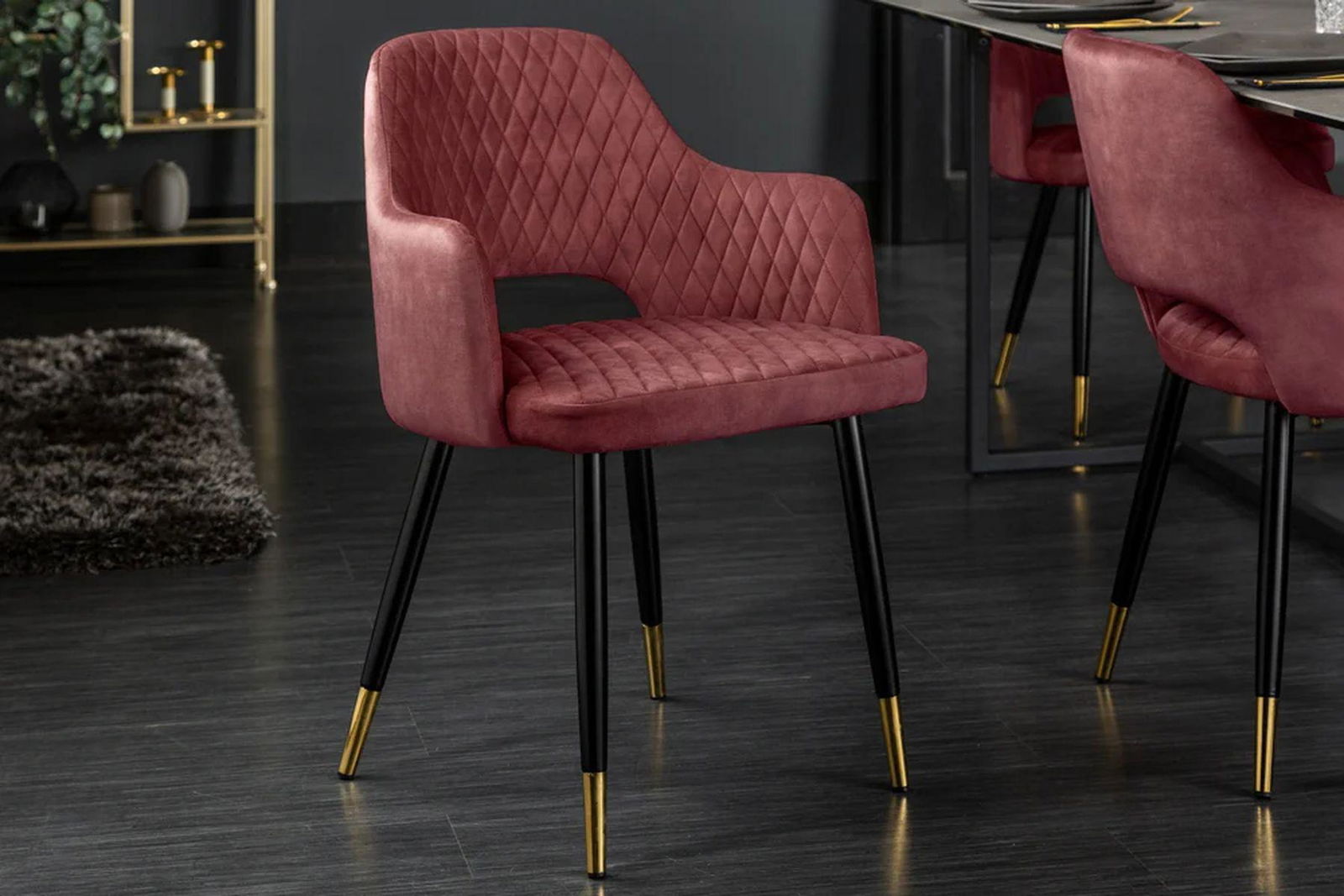 KRZESŁO PARIS VELVET AKSAMIT CZERWONE / 42291 / INVICTA INTERIOR