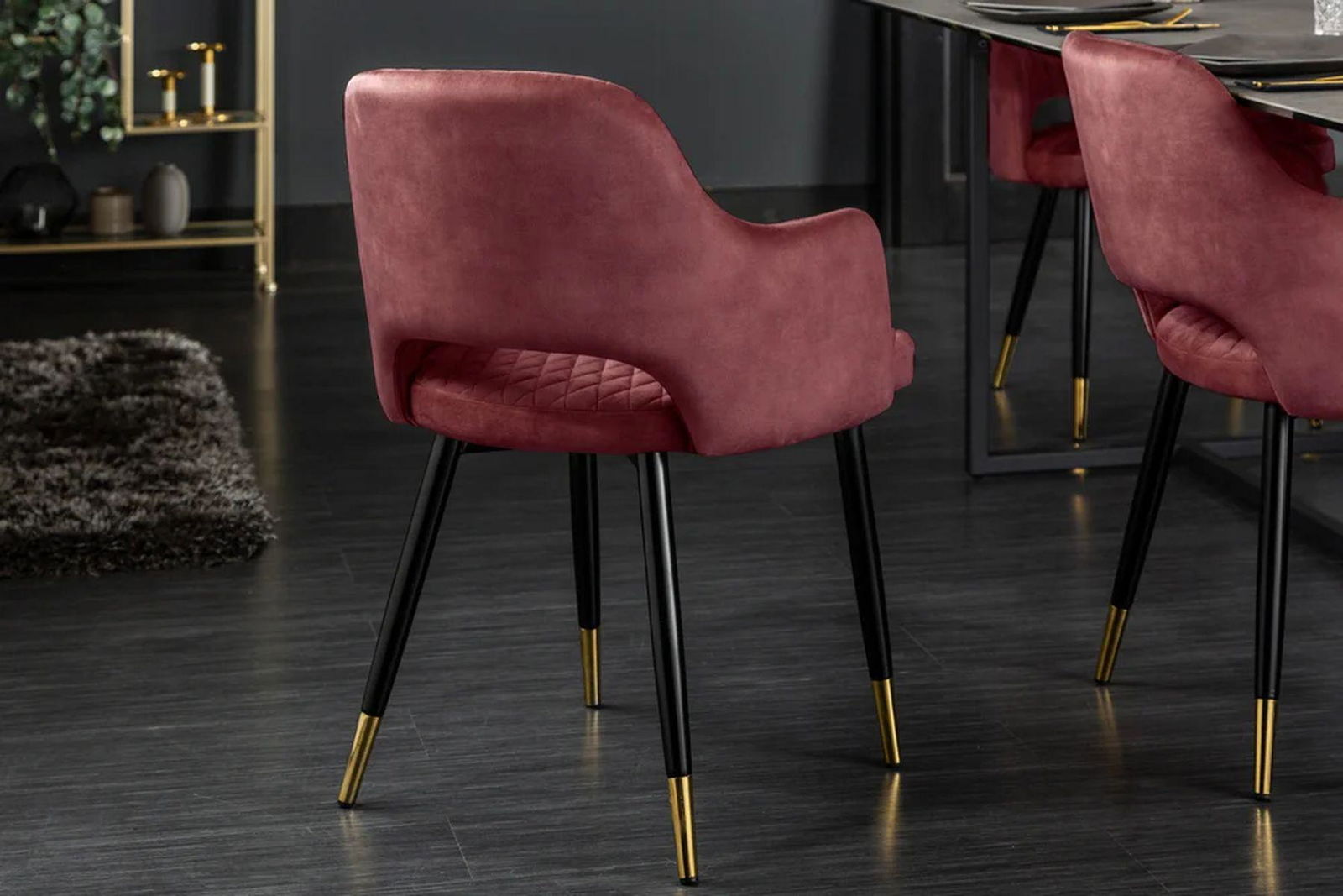 KRZESŁO PARIS VELVET AKSAMIT CZERWONE / 42291 / INVICTA INTERIOR