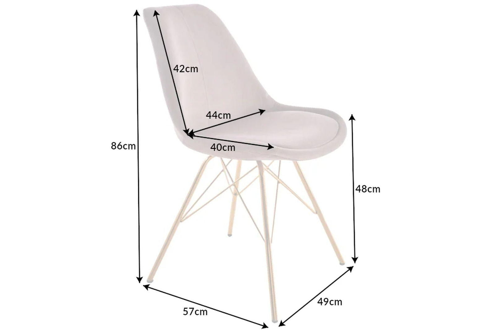 KRZESŁO SCANDINAVIA AKSAMIT ALTROSA ZŁOTE NOGI / 42189 / INVICTA INTERIOR