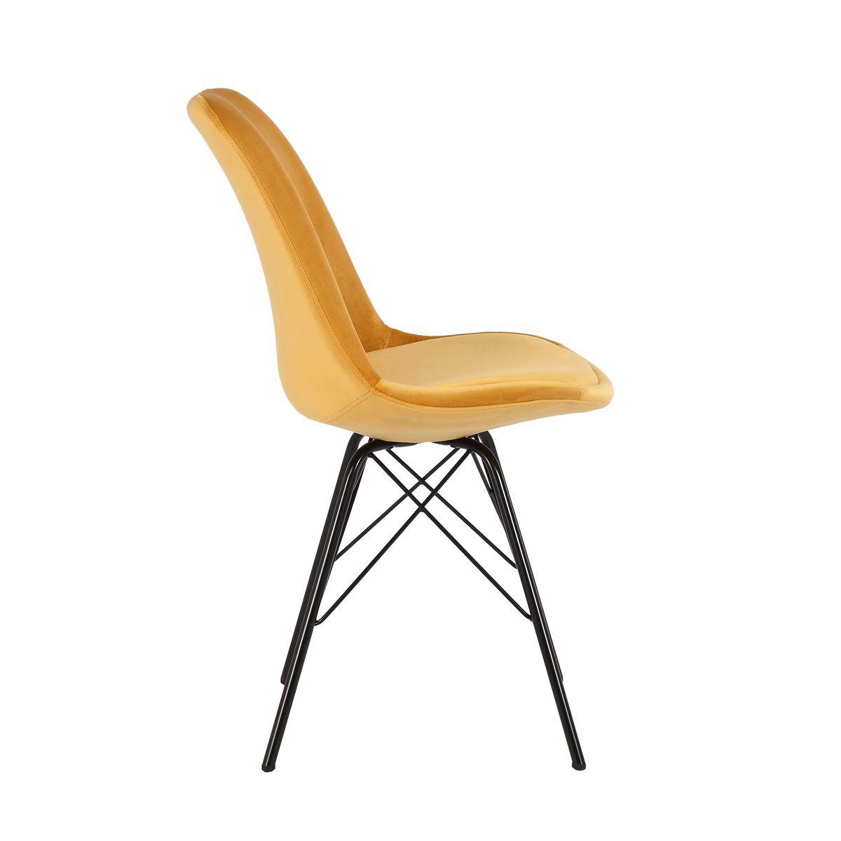KRZESŁO SCANDINAVIA retro żółty aksamit / 40026 / INVICTA INTERIOR