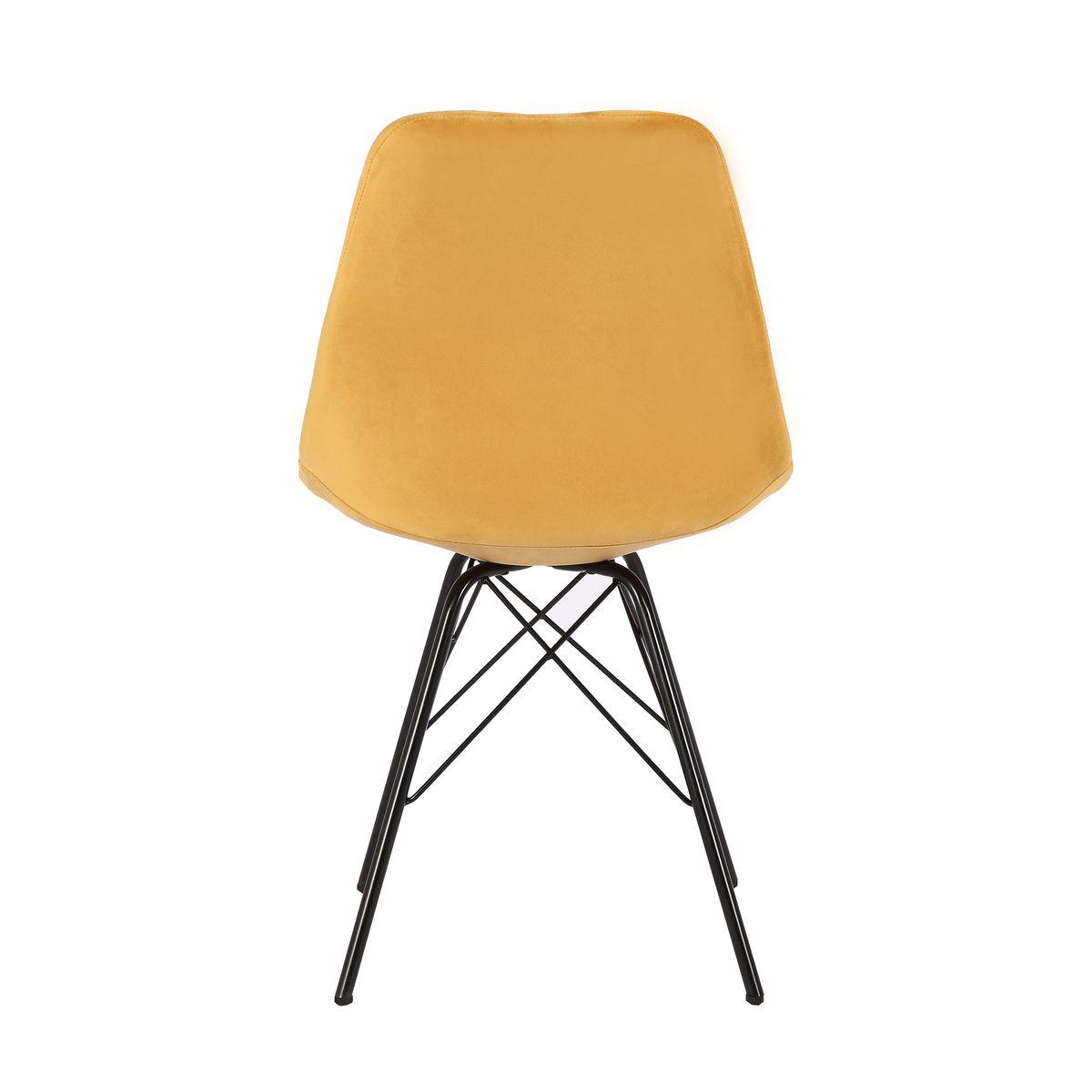 KRZESŁO SCANDINAVIA retro żółty aksamit / 40026 / INVICTA INTERIOR