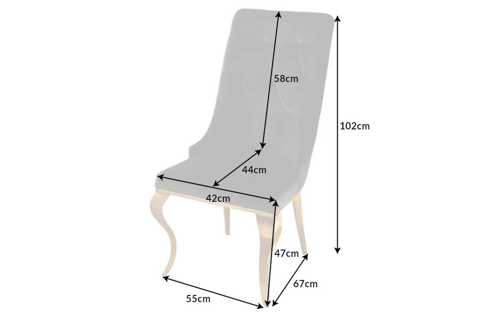 KRZESŁO TAPICEROWANE MODERN BAROCK CZARNY AKSAMIT ZŁOTE NOGI / 42317 / INVICTA INTERIOR