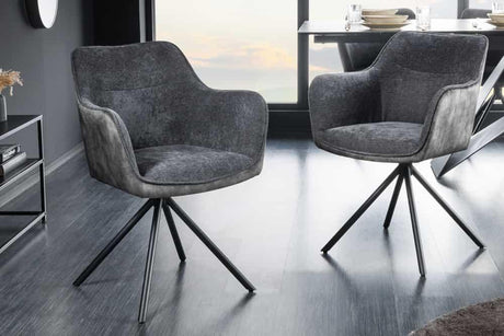 KRZESŁO VERONA OBROTOWE CIEMNO SZARE / 44155 / INVICTA INTERIOR