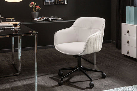KRZESłO BIUROWE EUPHORIA BIAŁA SYNTETYCZNA SKÓRA / 40868 / INVICTA INTERIOR