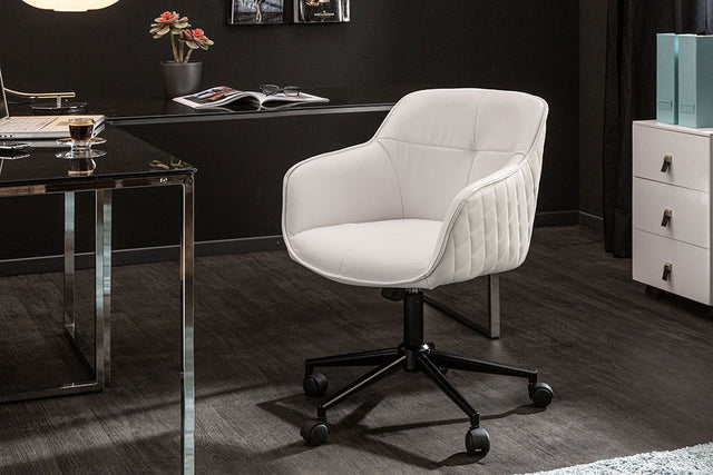 KRZESłO BIUROWE EUPHORIA BIAŁA SYNTETYCZNA SKÓRA / 40868 / INVICTA INTERIOR