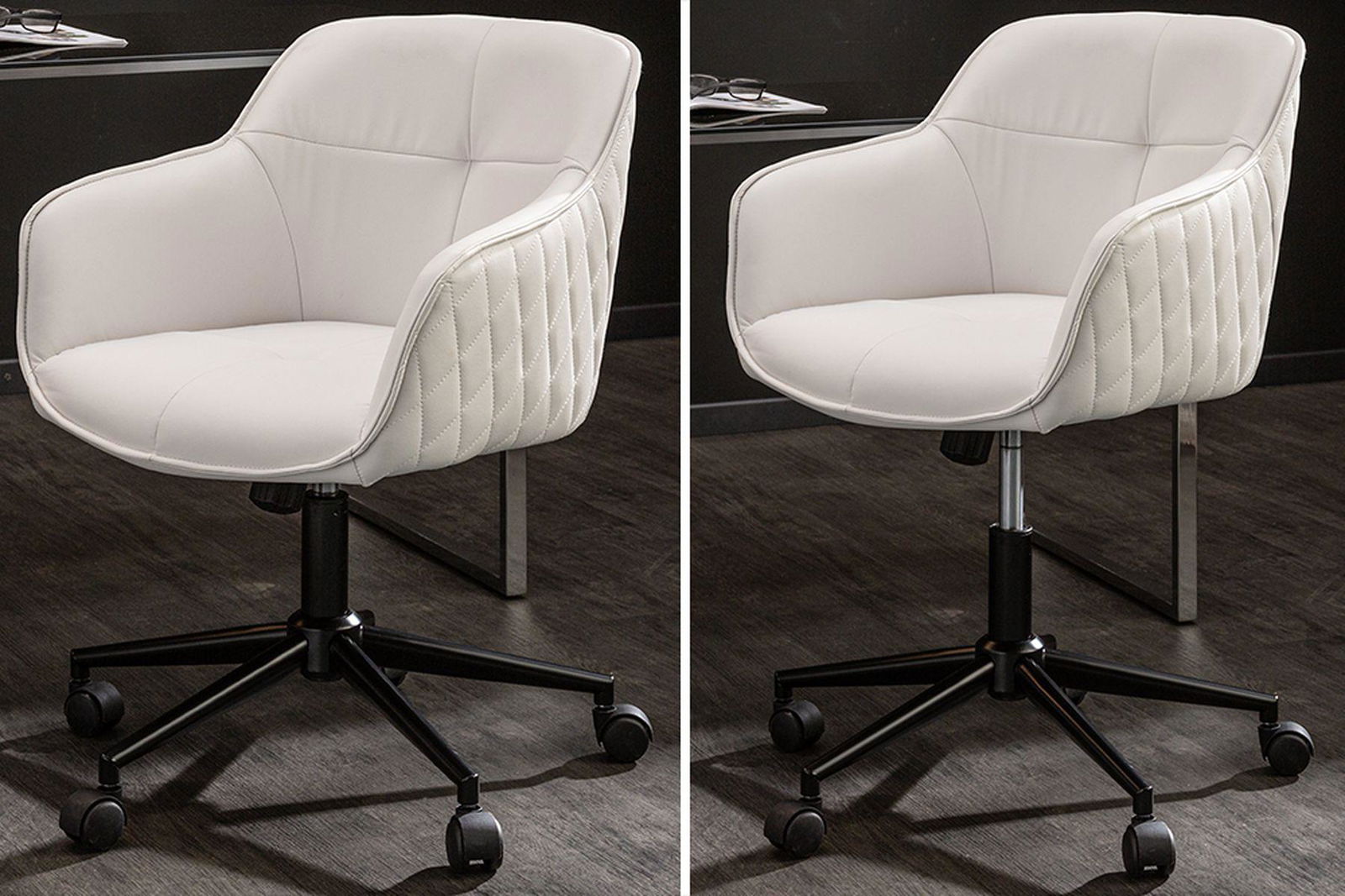 KRZESłO BIUROWE EUPHORIA BIAŁA SYNTETYCZNA SKÓRA / 40868 / INVICTA INTERIOR