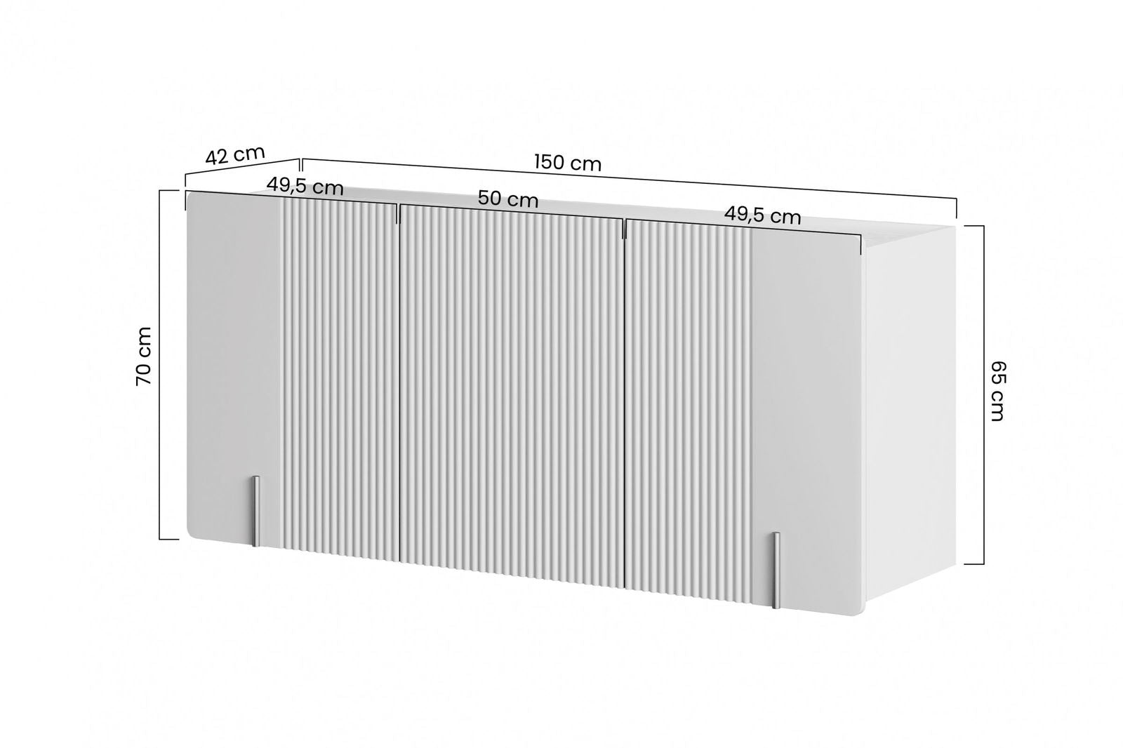 Komoda Malmi 150 cm wisząca - kaszmir / crema bianca / czarny