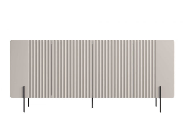 Komoda Malmi 200 cm - kaszmir / crema bianca / czarne nóżki