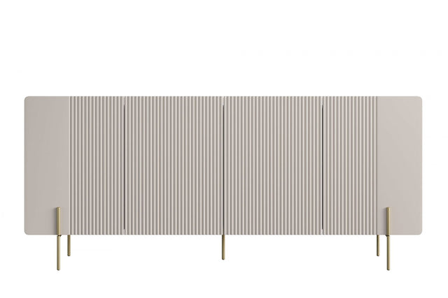 Komoda Malmi 200 cm - kaszmir / crema bianca / złote nóżki