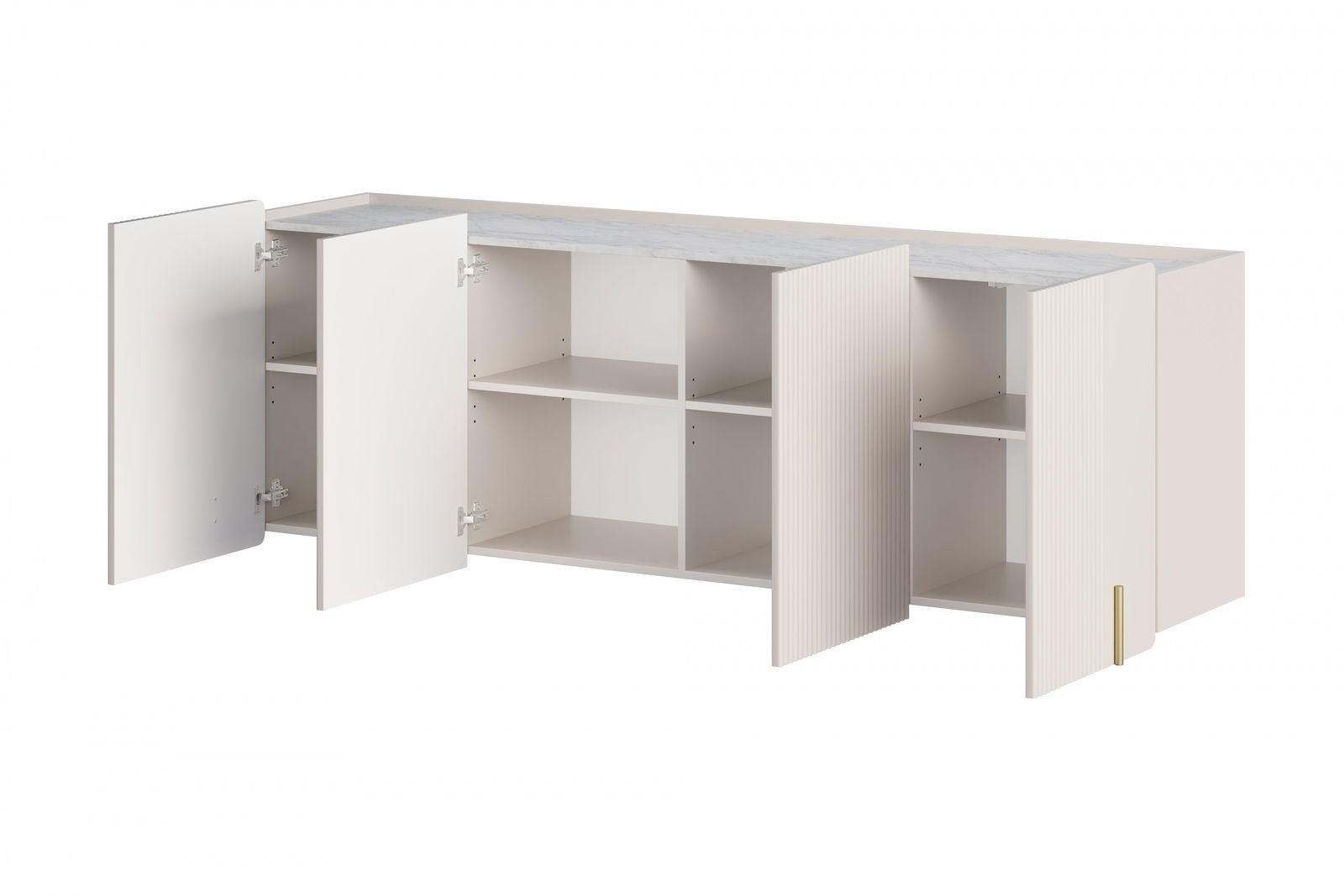 Komoda Malmi 200 cm wisząca - kaszmir / crema bianca / złoty