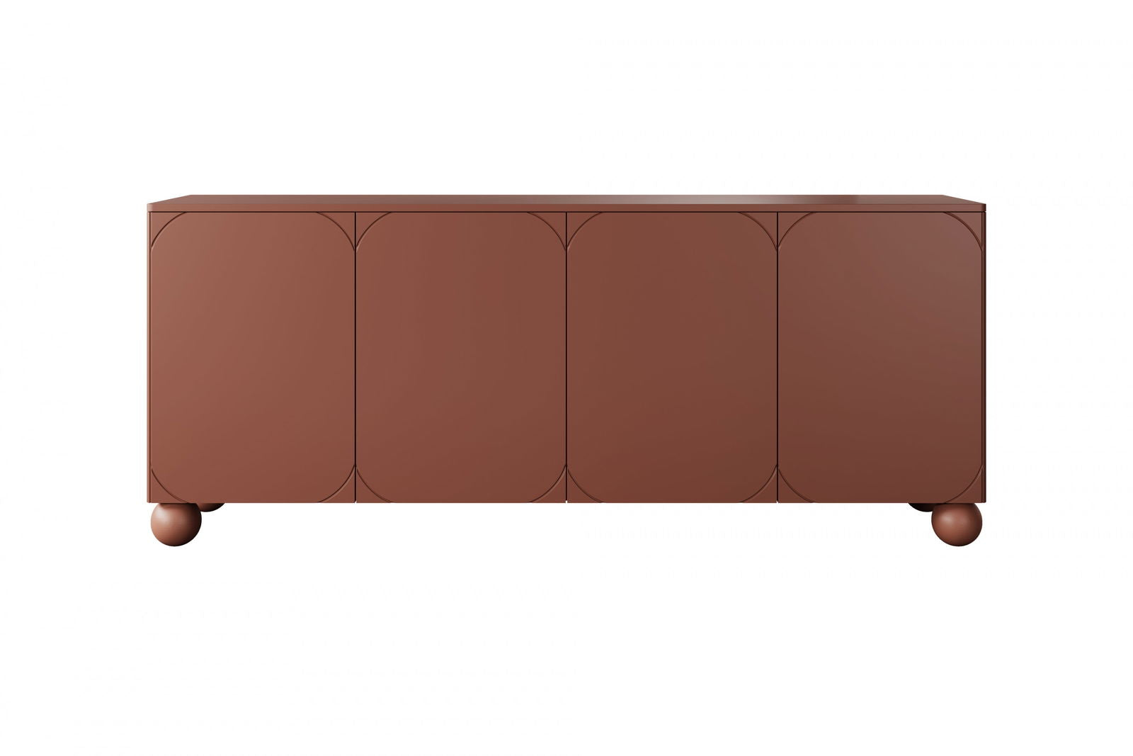 Komoda Sonatia II 200 cm czterodrzwiowa z czterema ukrytymi szufladami - burgund