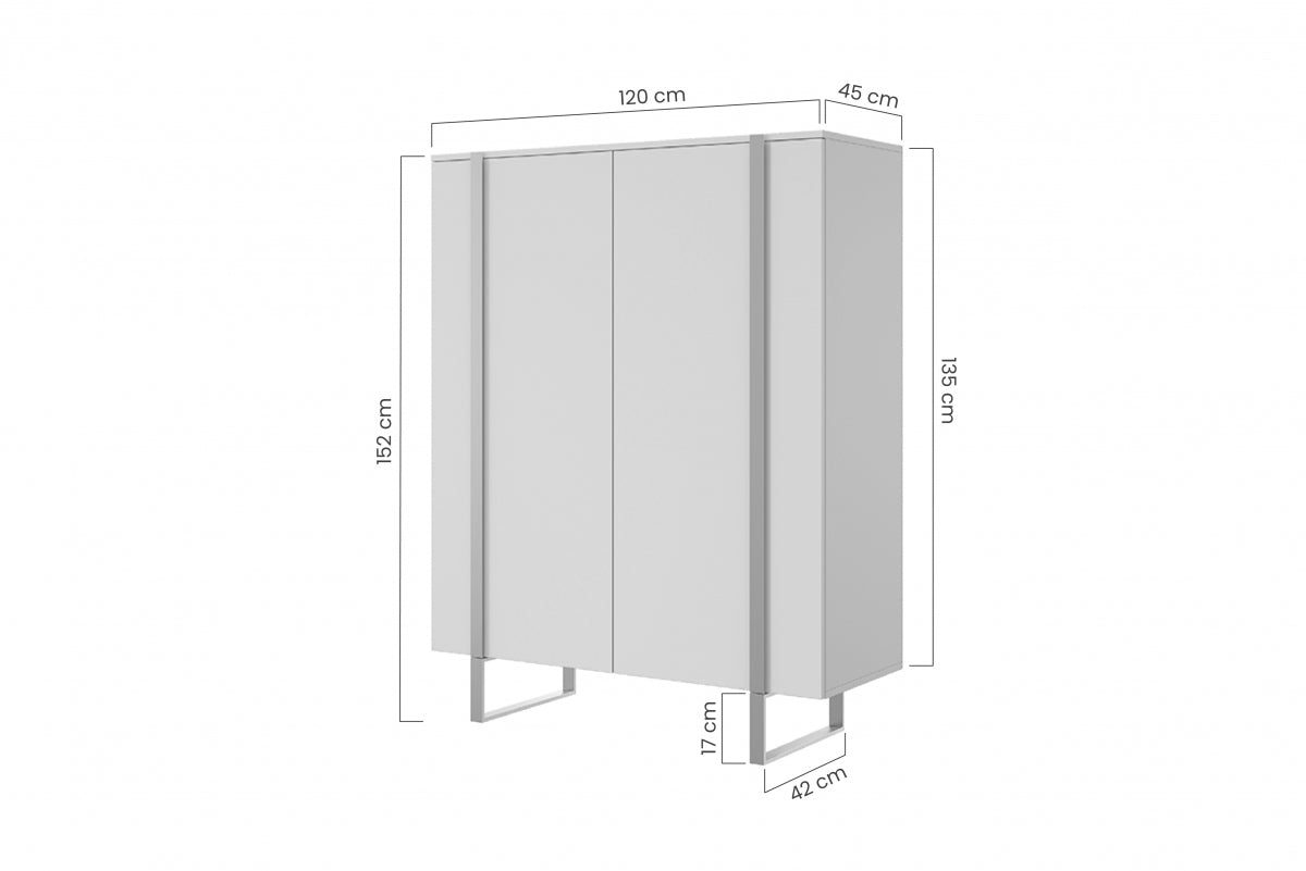 Komoda Verica z metalowymi nogami 120 cm - dąb biszkoptowy / czarne nóżki