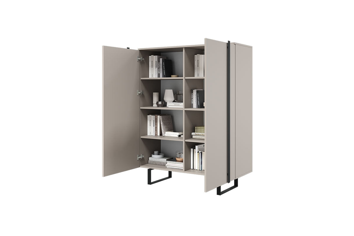 Komoda Verica z metalowymi nogami 120 cm - kaszmir / czarne nóżki