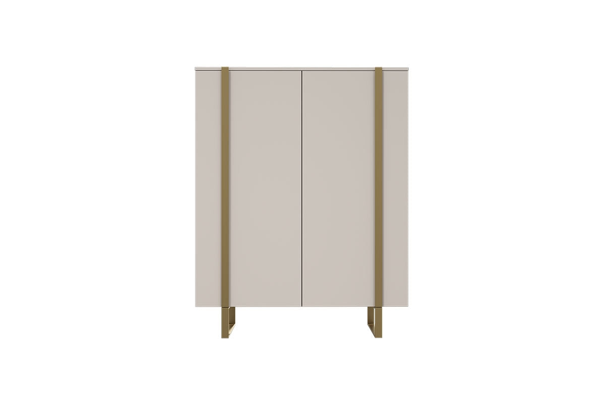 Komoda Verica z metalowymi nogami 120 cm - kaszmir / złote nóżki