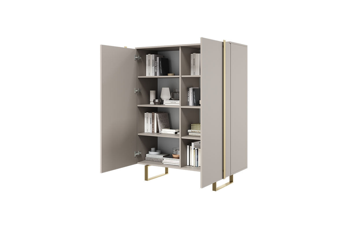 Komoda Verica z metalowymi nogami 120 cm - kaszmir / złote nóżki