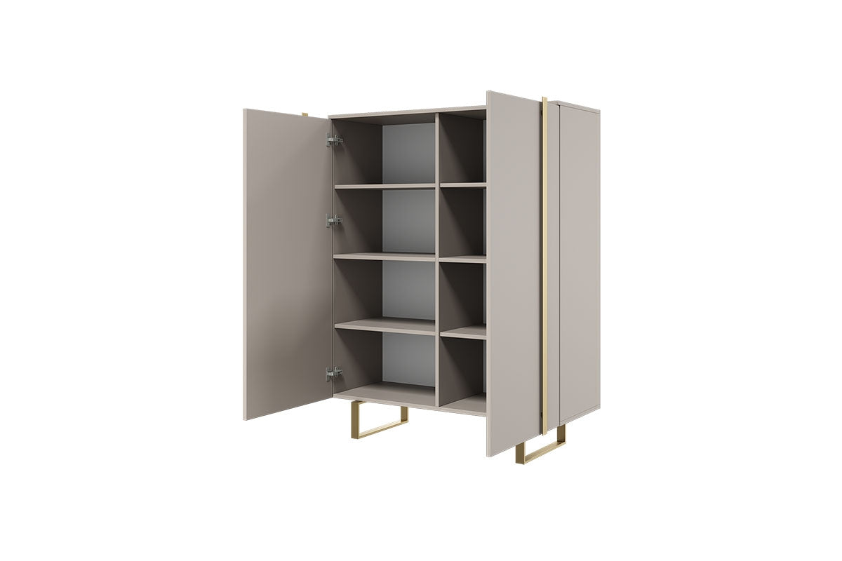 Komoda Verica z metalowymi nogami 120 cm - kaszmir / złote nóżki