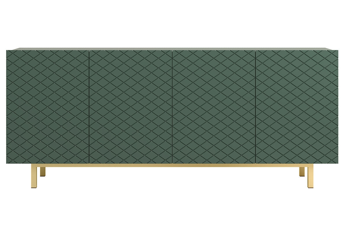 Komoda czterodrzwiowa Scalia II 190 4D - labrador mat / złoty stelaż