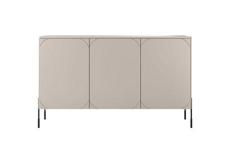 Komoda trzydrzwiowa z czterema ukrytymi szufladami Sonatia 150 cm - kaszmir