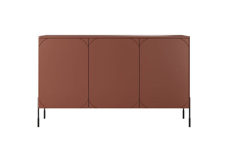 Komoda trzydrzwiowa z dwoma ukrytymi szufladami Sonatia 150 cm - burgund