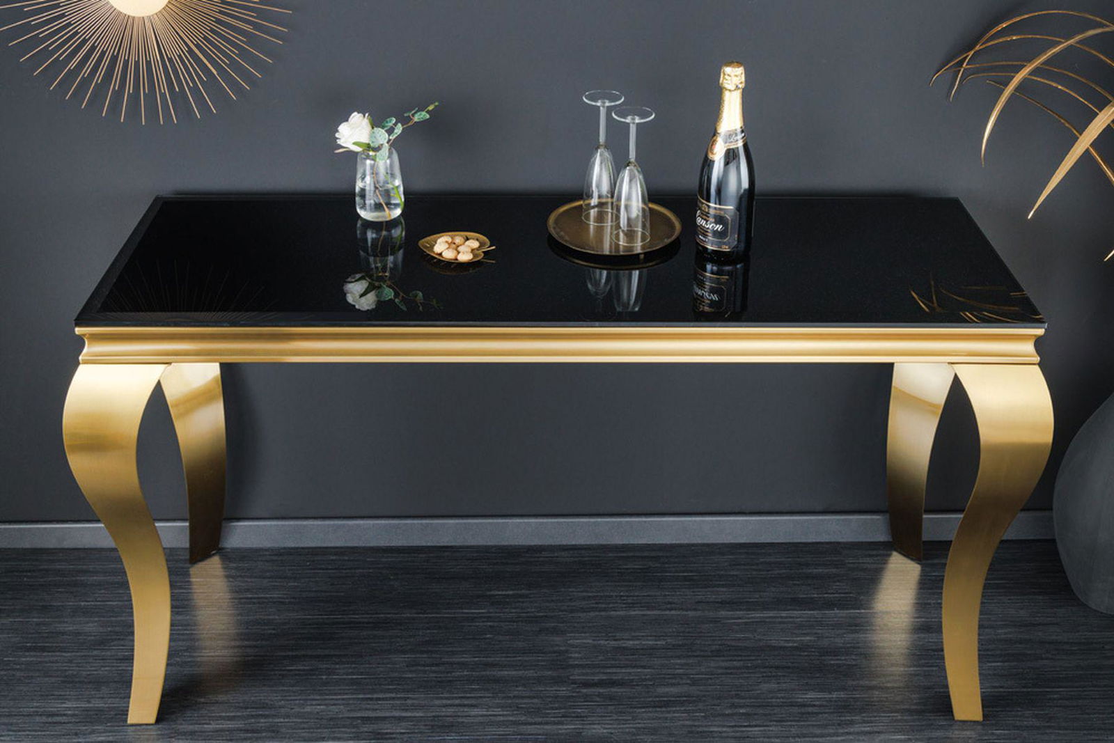Konsola MODERN BAROCK czarny złoty opal 140cm / 42314  / INVICTA INTERIOR