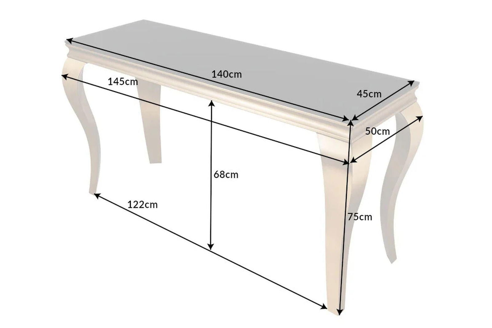 Konsola MODERN BAROCK czarny złoty opal 140cm / 42314  / INVICTA INTERIOR