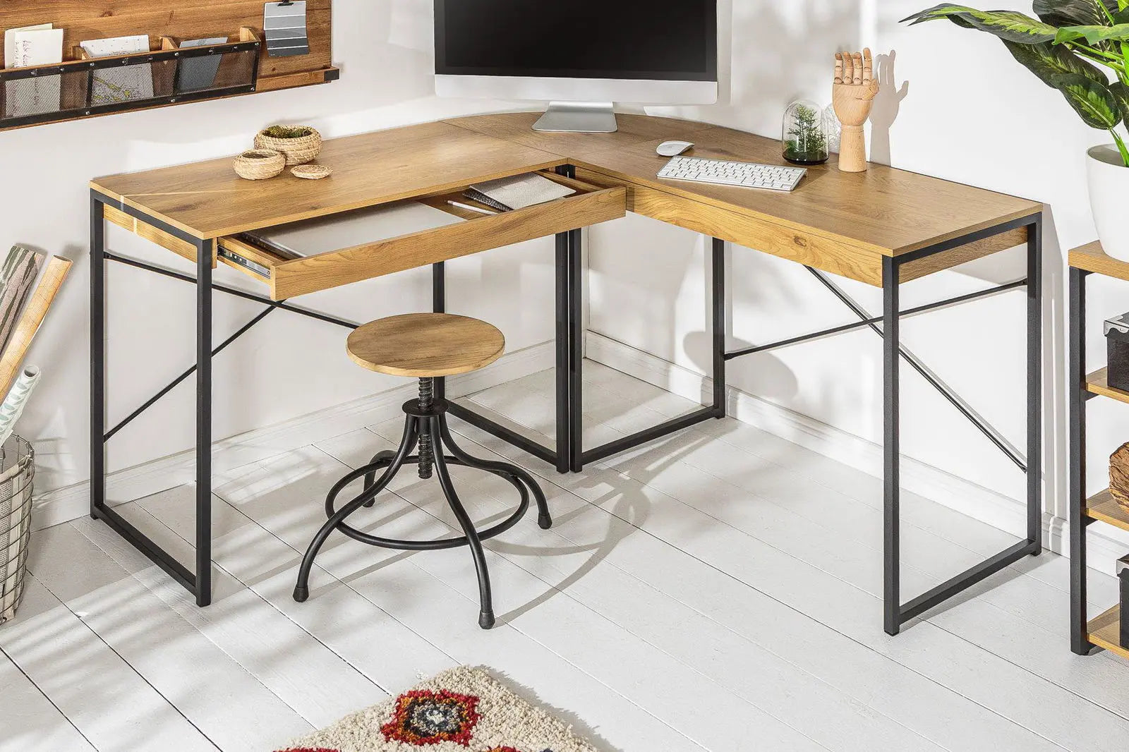 Kontenerek do biurka Studio w optyce dębu / 40626 / INVICTA INTERIOR