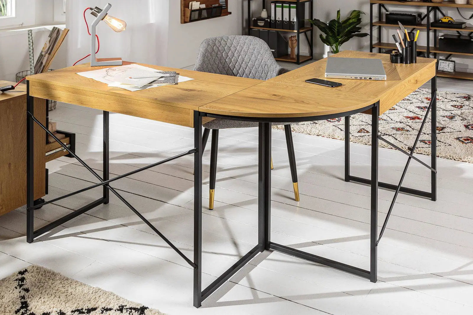 Kontenerek do biurka Studio w optyce dębu / 40626 / INVICTA INTERIOR