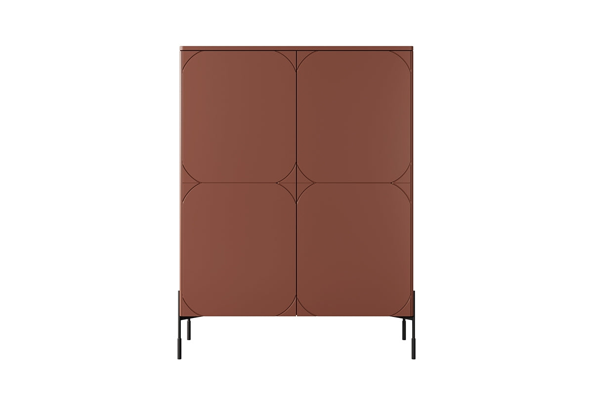 Kredens dwudrzwiowy z dwoma ukrytymi szufladami Sonatia 120 cm - burgund
