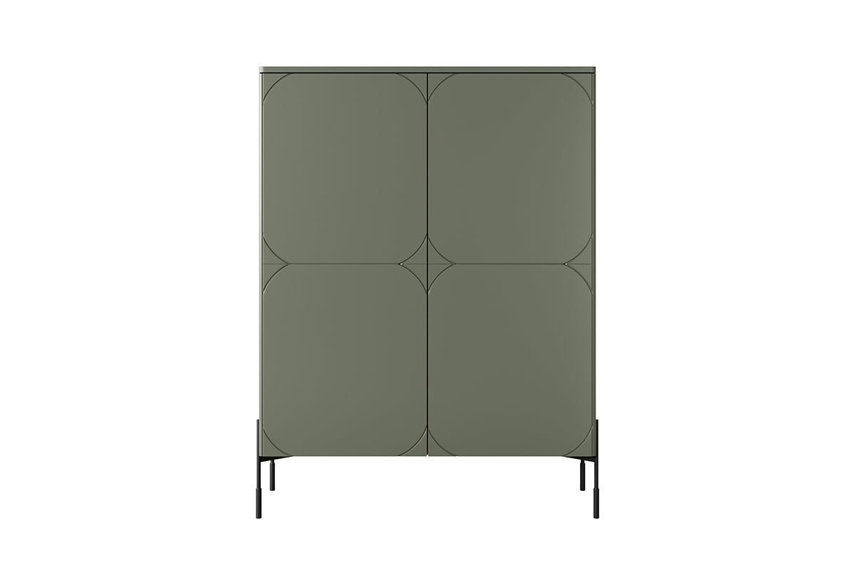 Kredens dwudrzwiowy z dwoma ukrytymi szufladami Sonatia 120 cm - oliwka
