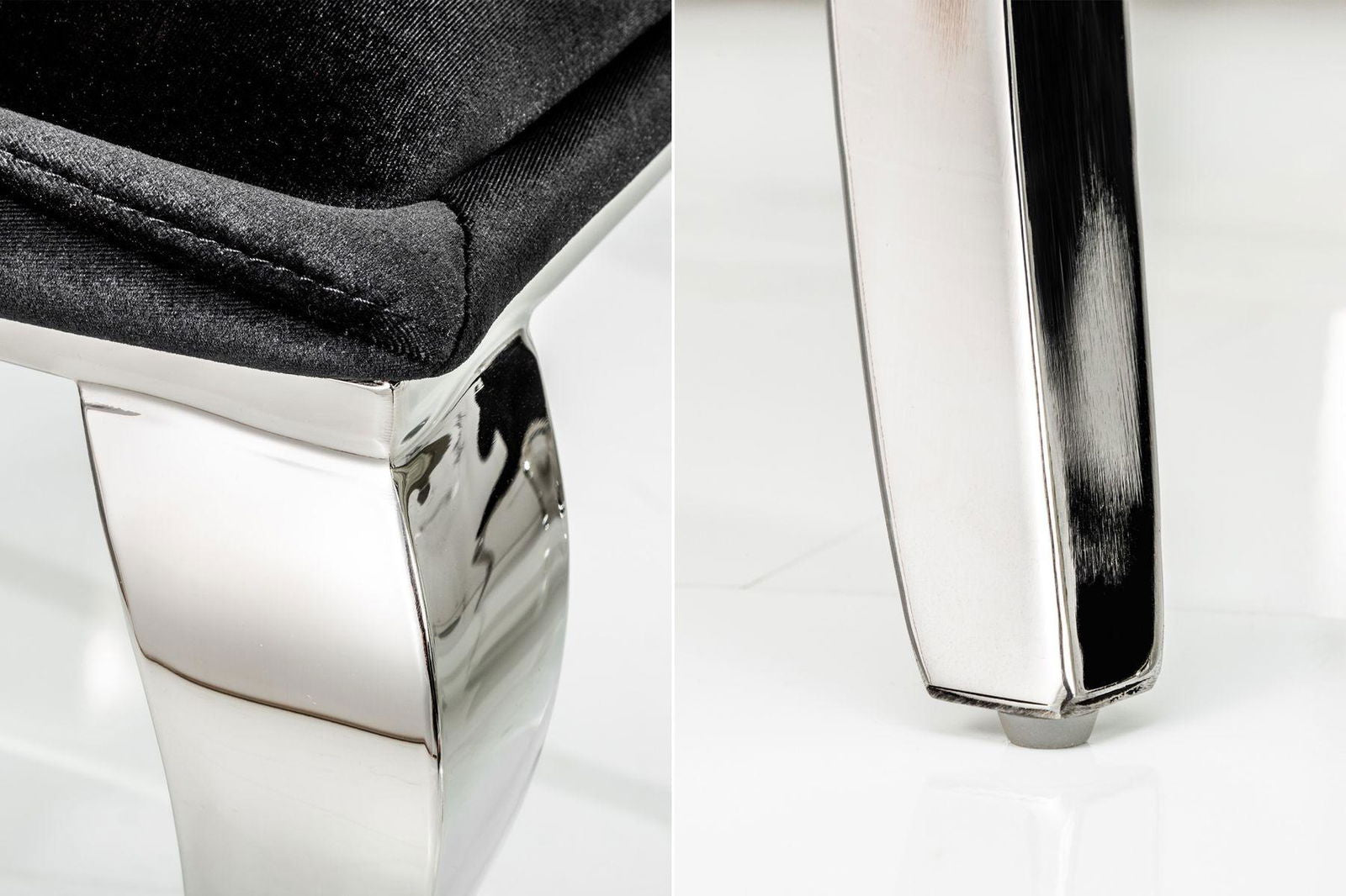 Krzesło Barock III Silver black z podłokietnikiem / 38871 / INVICTA INTERIOR