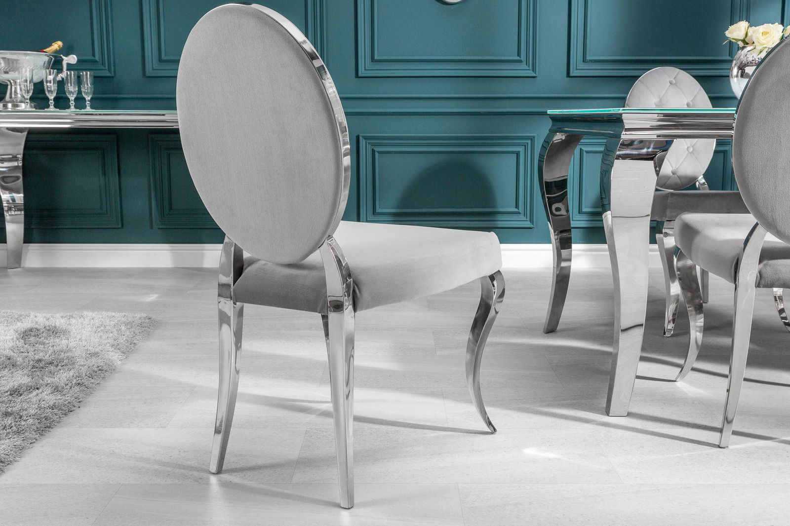 Krzesło Barock Silver szary / 38342  / INVICTA INTERIOR