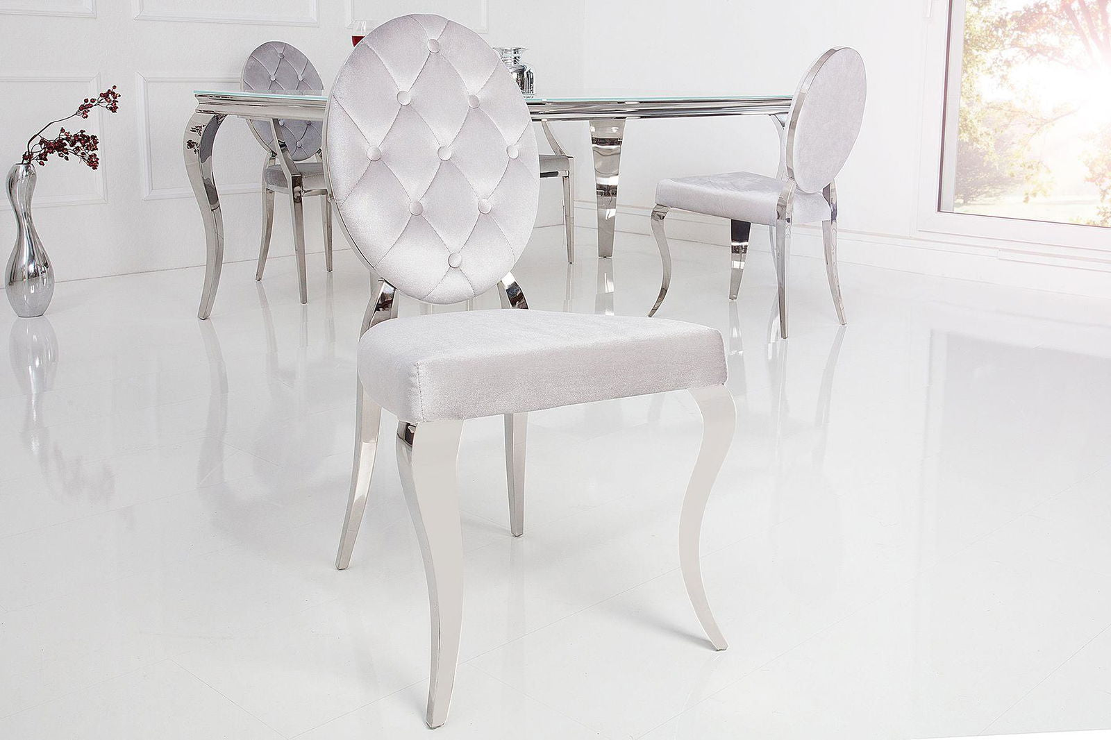 Krzesło Barock Silver szary / 38342  / INVICTA INTERIOR