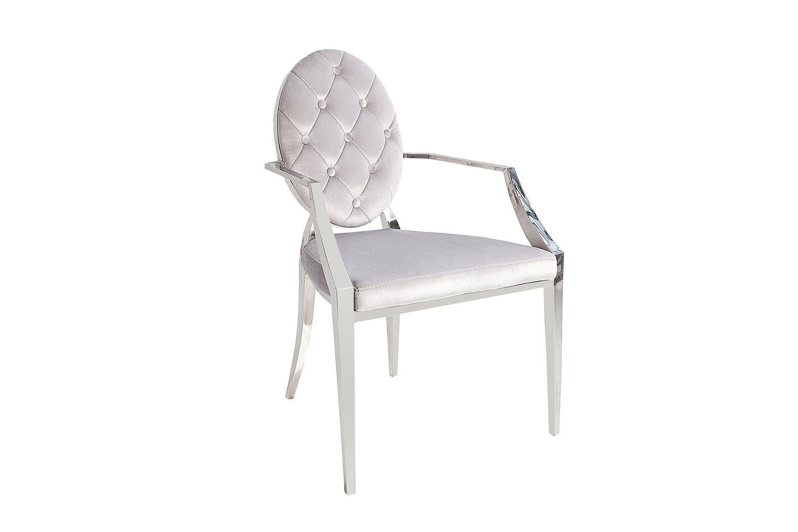 Krzesło Barock Silver szary z podłokietnikiem / 38343  / INVICTA INTERIOR