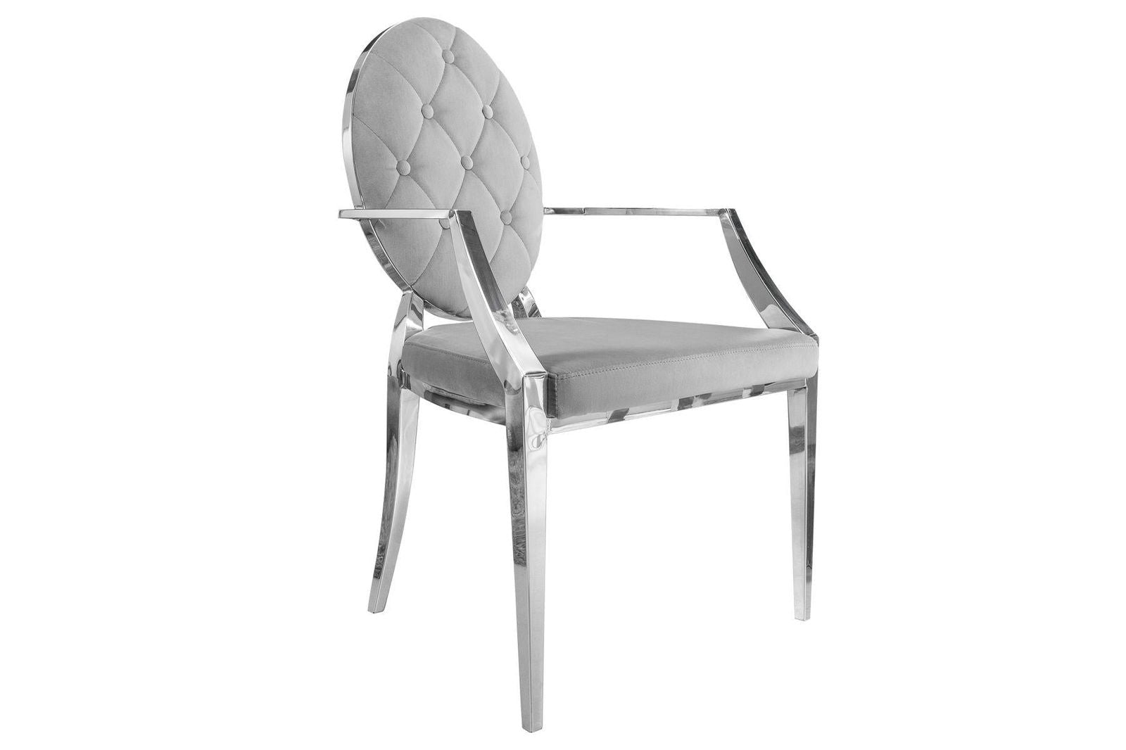 Krzesło Barock Silver szary z podłokietnikiem / 38343  / INVICTA INTERIOR