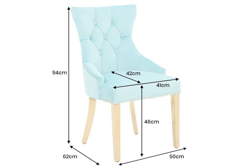 KRZESŁO CASTLE BŁĘKITNY AKSAMIT KOŁADKA LEW / 45845 / INVICTA INTERIOR