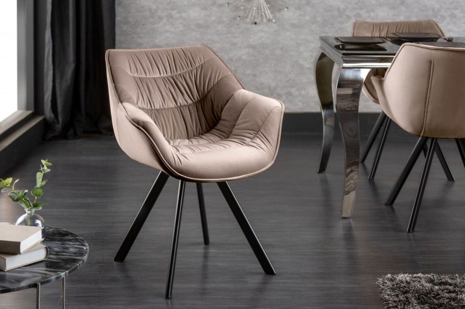 Krzesło Dutch Comfort beżowy aksamit/ 38596 / INVICTA INTERIOR