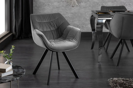 Krzesło Dutch Comfort szary aksamit / 38595 / INVICTA INTERIOR
