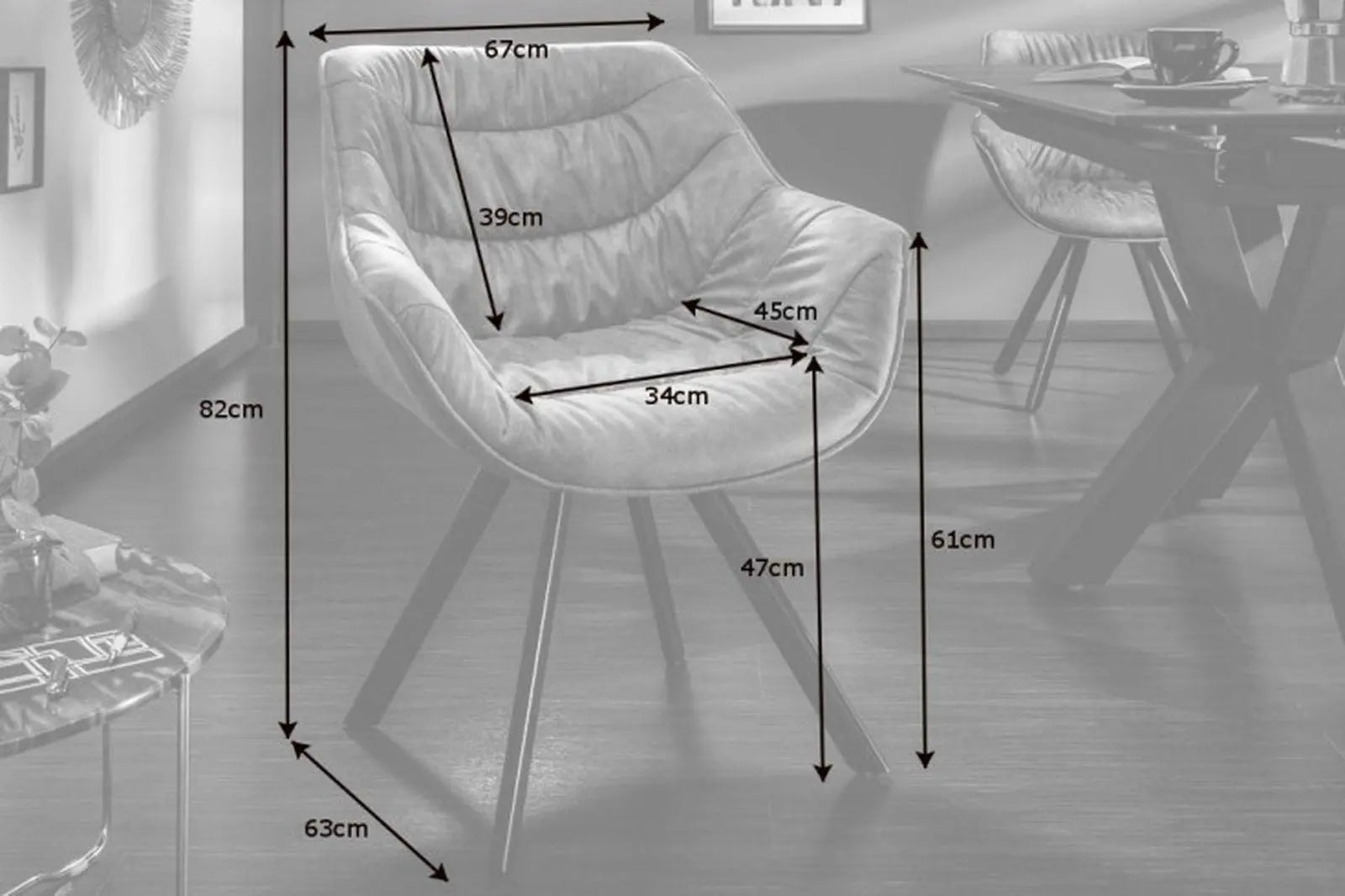 Krzesło Dutch Comfort szary aksamit / 38595 / INVICTA INTERIOR