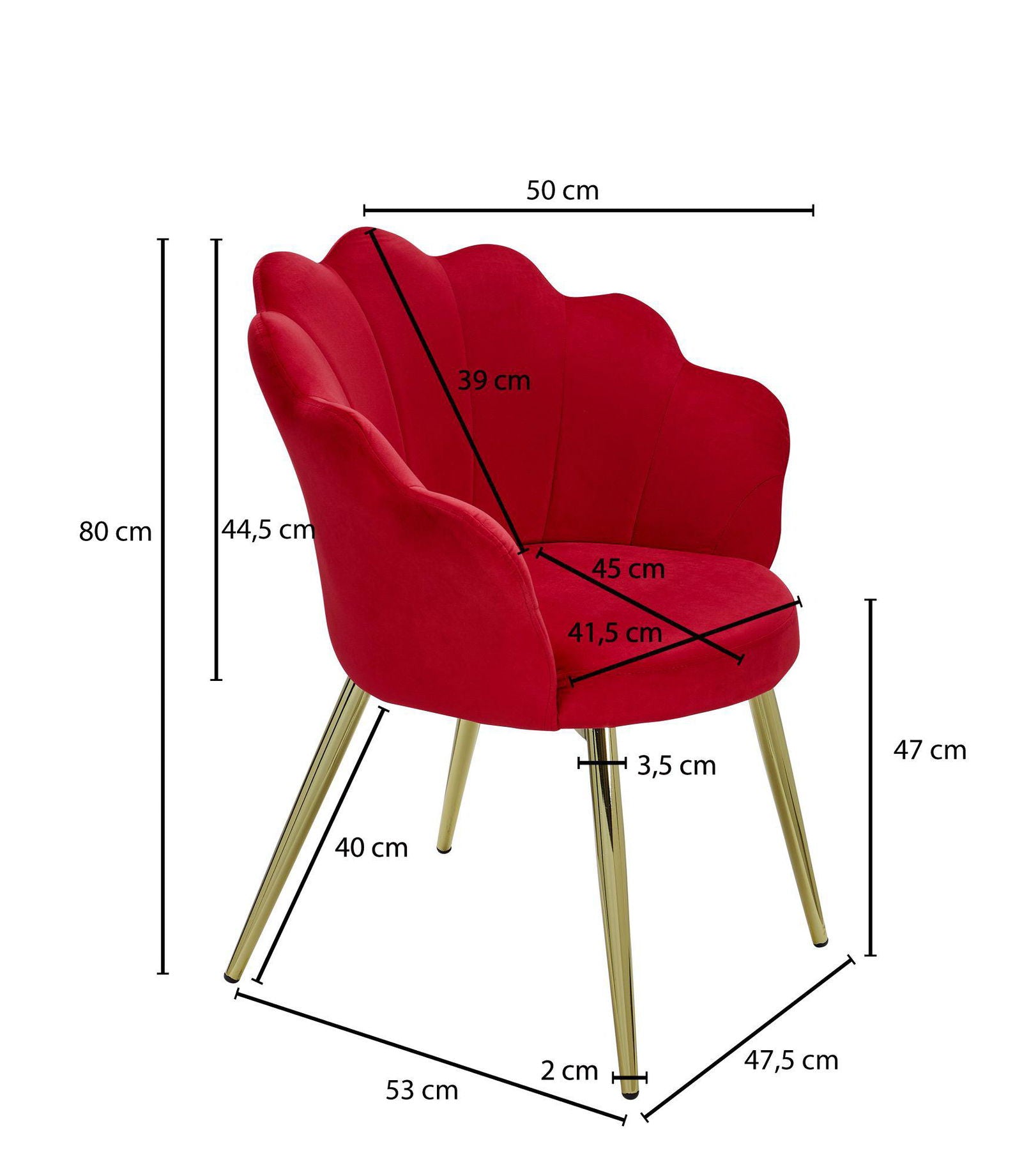 Krzesło do jadalni Tulip czerwony  Wohnling / WL6.286